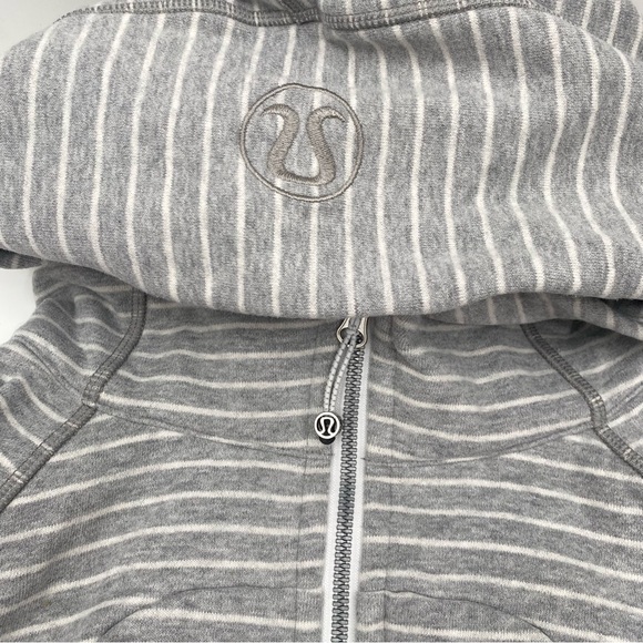 Lululemon Scuba Hoodie Parallel Stripe Grey/White Size 4 - Picture 3 of 5
